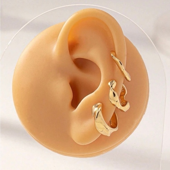 Gold 3pc Ear Cuffs - Picture 2 of 3